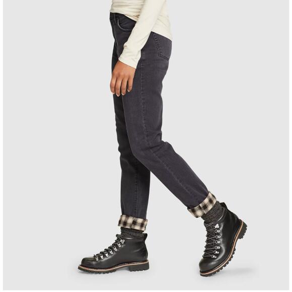Eddie Bower Plus Flannel Lined‎ Boyfriend Jeans Size 18 - Picture 1 of 9